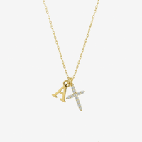 Cherubine™ - Personalized Crystal Cross Necklace