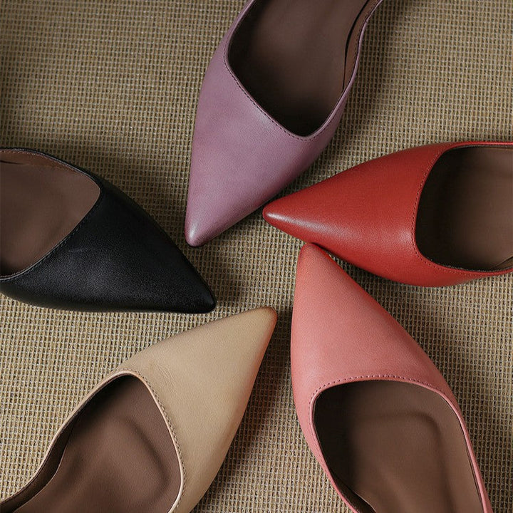 Rosalind | Leather Kitten Heel Pumps