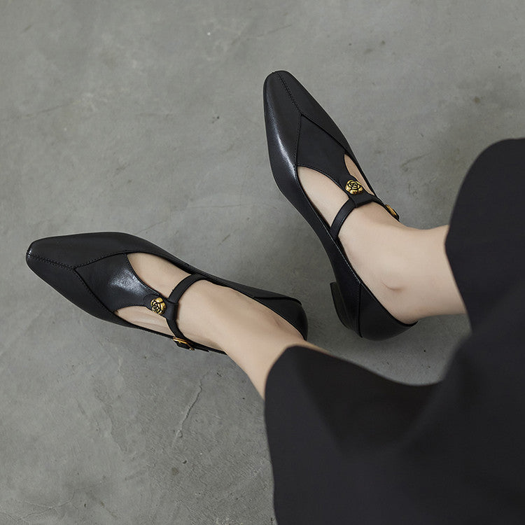 Chestnut Brown Corinne pumps photographed from above