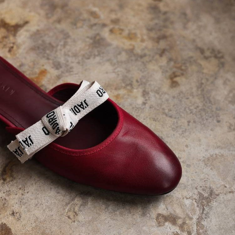 Adele | Bow Leather Heeled Mules
