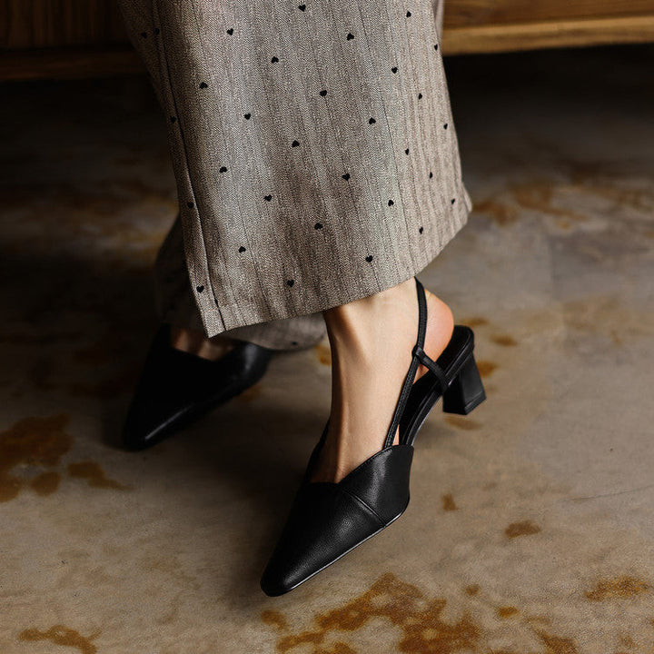 Delphine | Leather Slingback Pumps