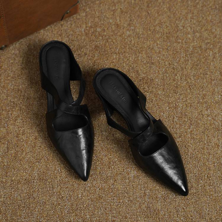 Harriet | Cross-Strap Leather Mules