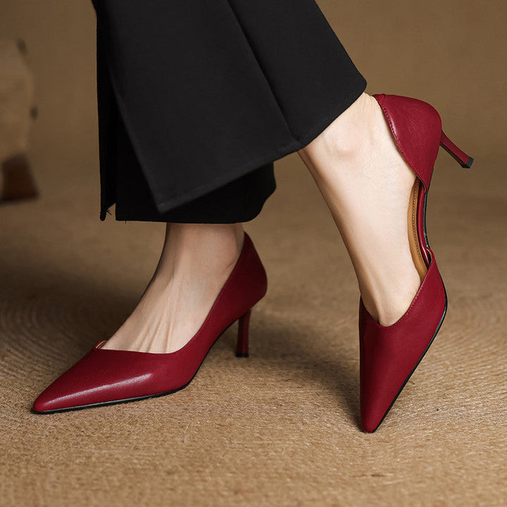 Sole and heel detail of Maxine leather d'Orsay pumps