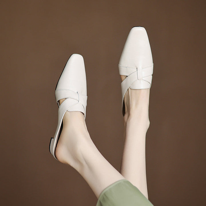Blush Mauve Carmen mules styled for casual days