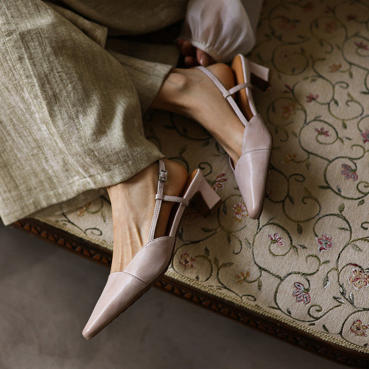 Delphine | Leather Slingback Pumps