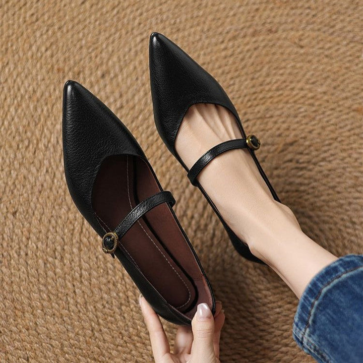 Espresso Brown Rosalie kitten heels photographed from above
