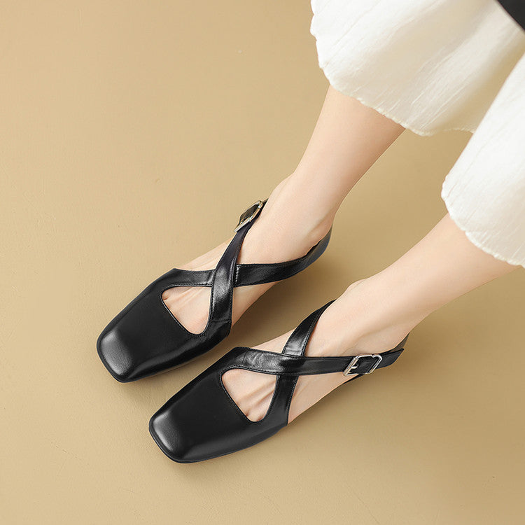 Ramona cross-strap leather d'Orsay heels, all three colors