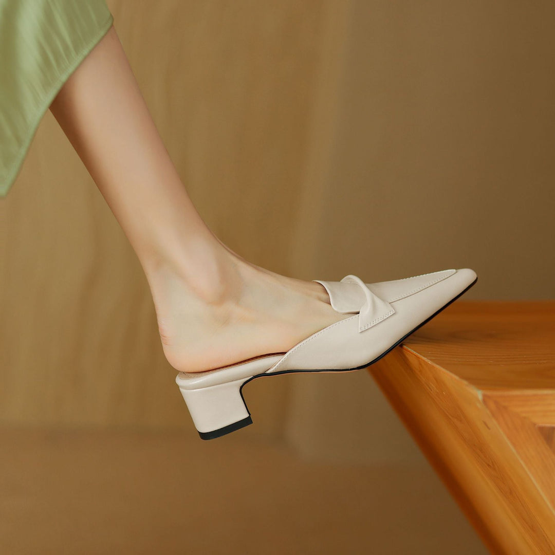 Matilda | Pointed Leather Mules