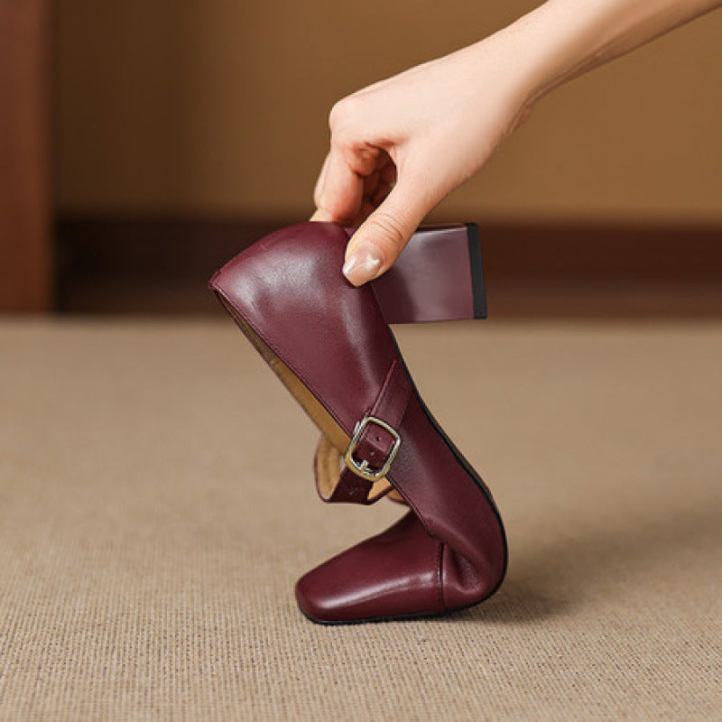 Doris heels, detail of T-bar strap