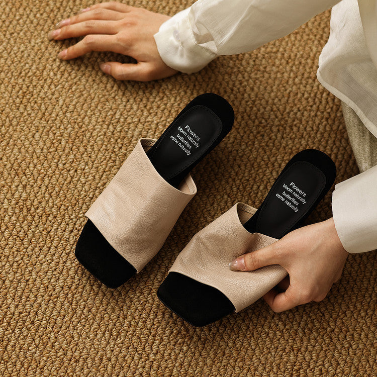 Classic Black Sylvia sandal mules photographed from above