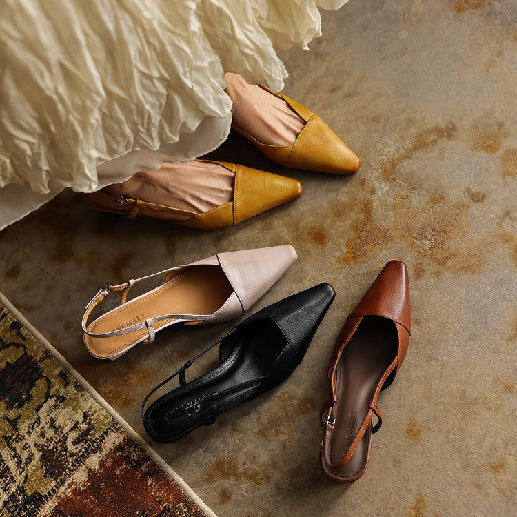 Delphine | Leather Slingback Pumps