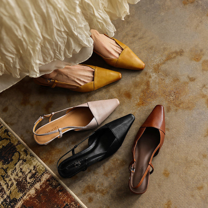 Delphine | Leather Slingback Pumps