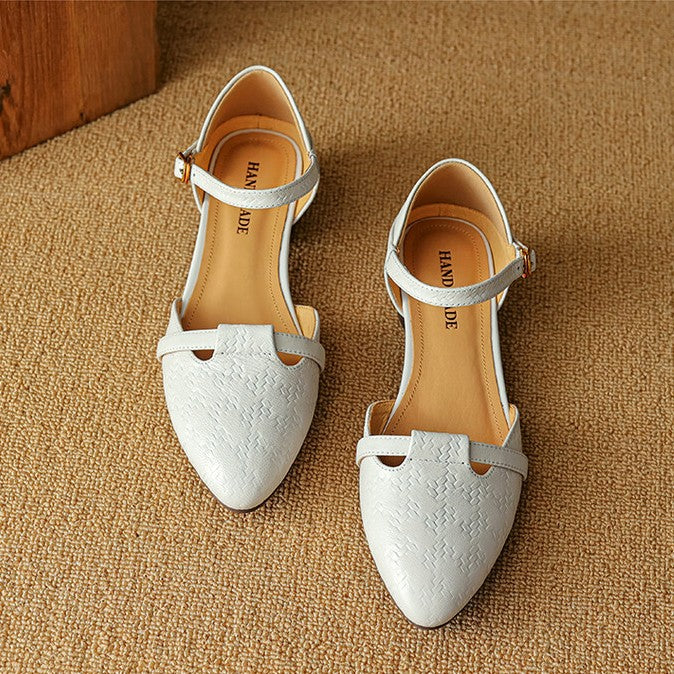 Sole and heel detail of Cynthia woven leather Mary-Janes