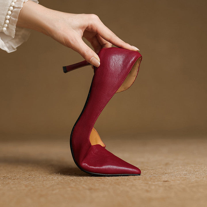 Maxine | Pointed Leather d'Orsay Pumps
