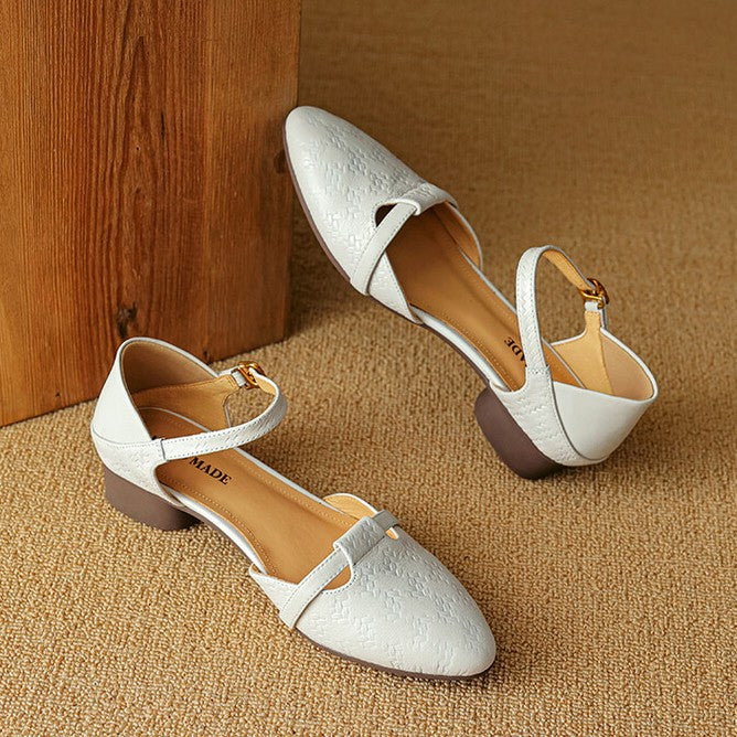 Cynthia woven leather Mary-Janes, all three colors