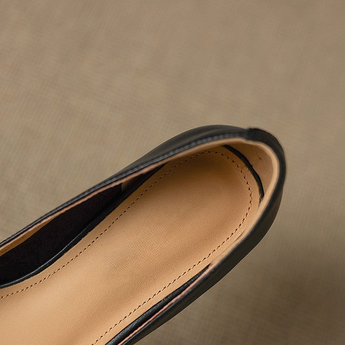 Katharine | Square-Toe Leather Pumps