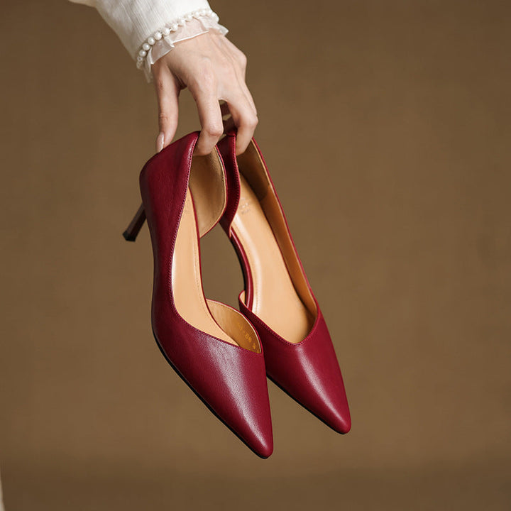 Maxine | Pointed Leather d'Orsay Pumps