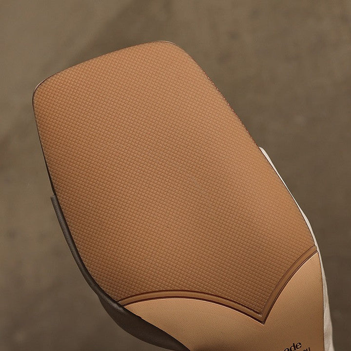 Juliette | Square-Toe Leather Heeled Sandals