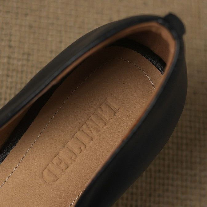Adeline | Pointed Leather Kitten Heels