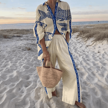 Marielle™ - Printed Wide-Leg Two-Piece Set