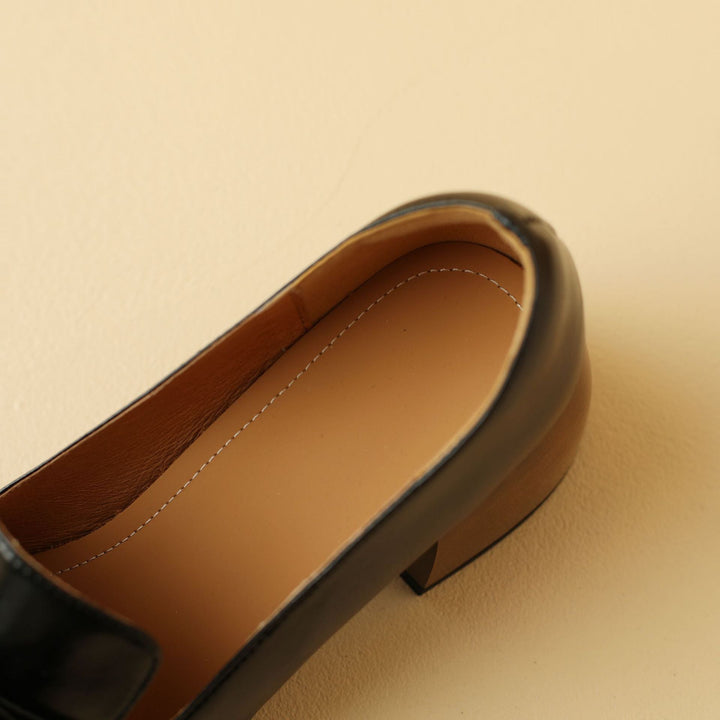 Colette | Bow Leather Loafer Pumps