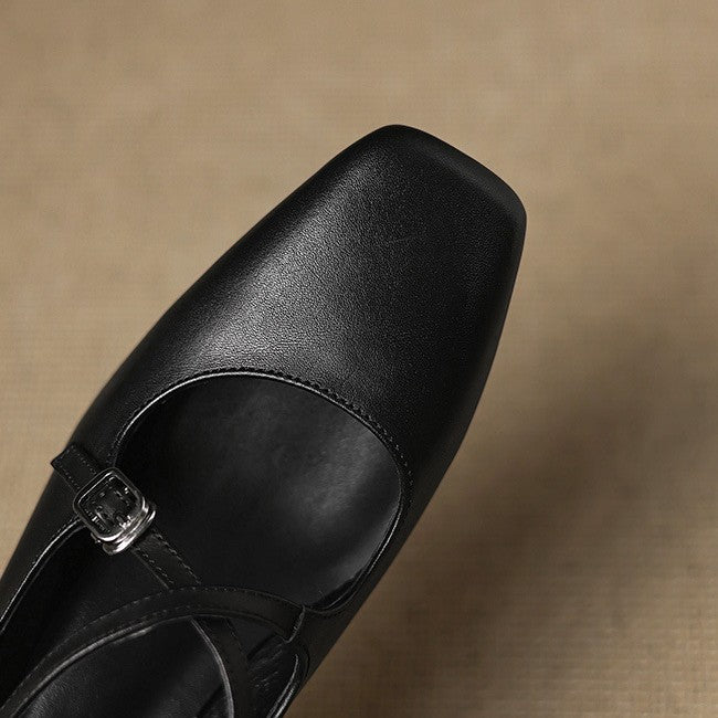Marvane Leather Kitten Heels