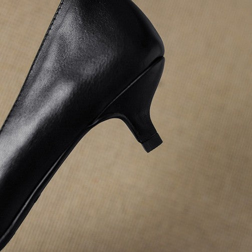 Rosalind leather kitten heel pumps, full pair view