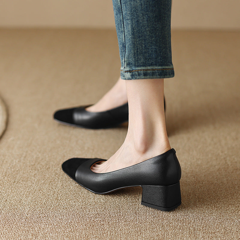 Soft Almond Roberta pumps photographed from above