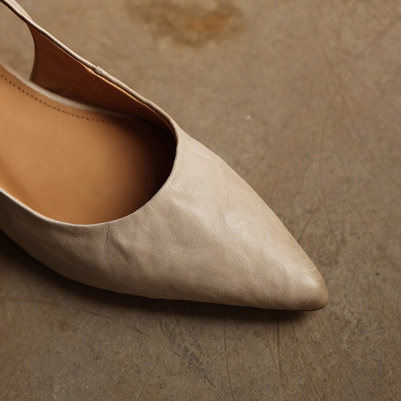 Diana | Sculpted Leather Slingback Heels