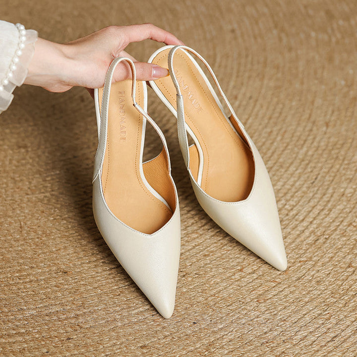 Lucinda | Pointed Leather Slingback Heels