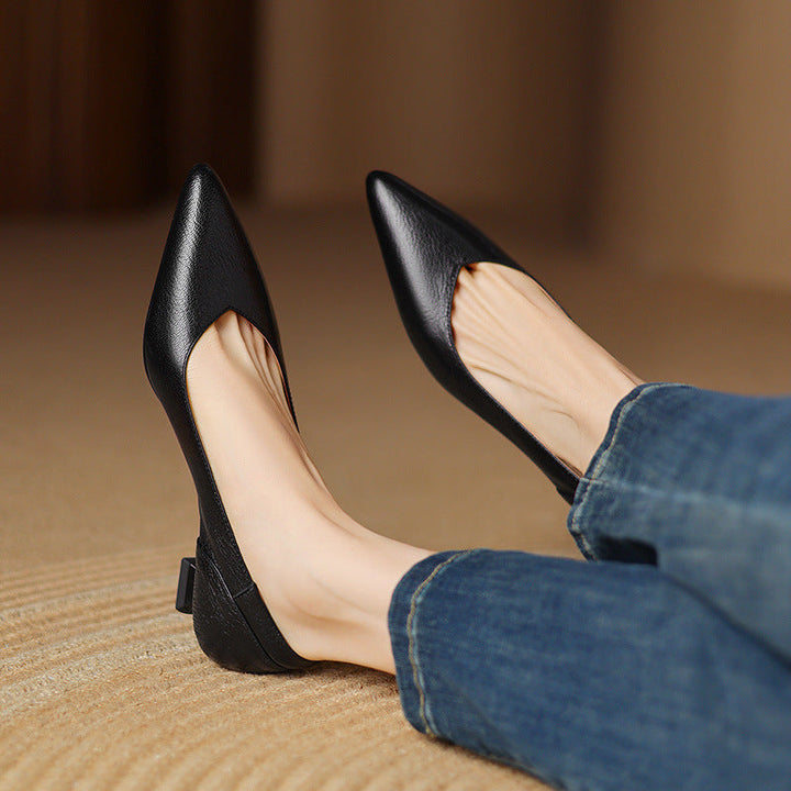 Hazel | Sculpted Leather Pumps