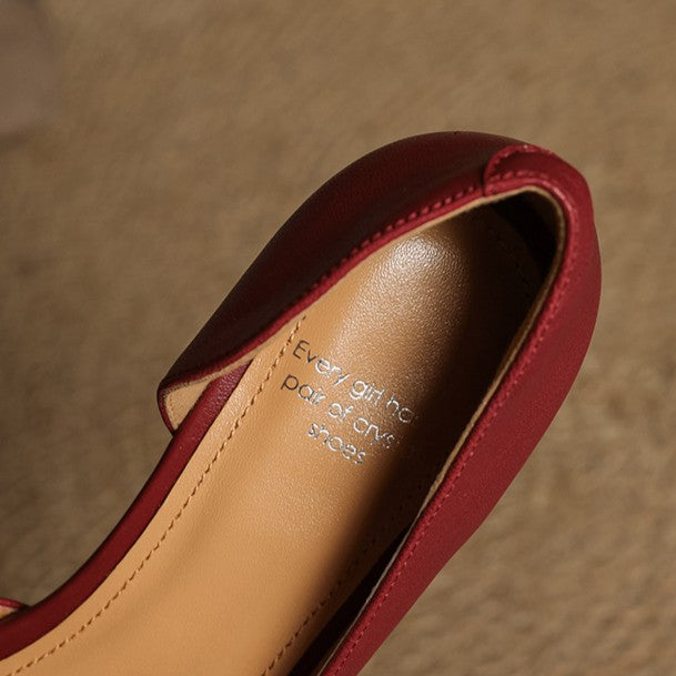 Maxine | Pointed Leather d'Orsay Pumps