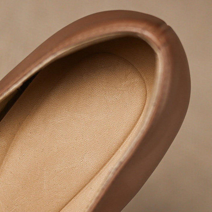 Doris | Square-Toe Leather T-Bar Heels