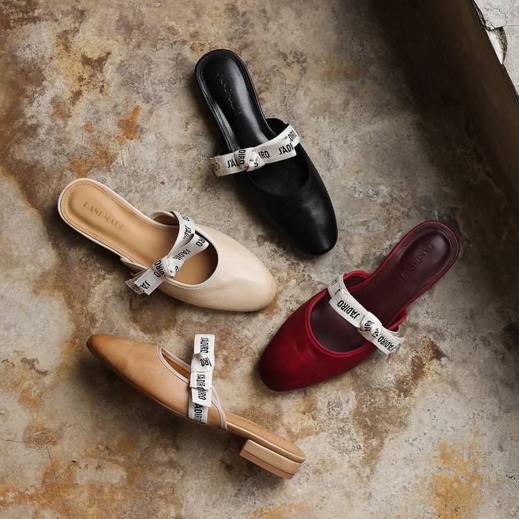 Adele | Bow Leather Heeled Mules