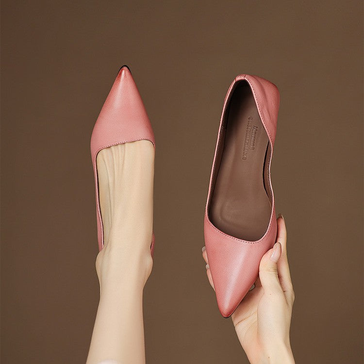 Rosalind | Leather Kitten Heel Pumps