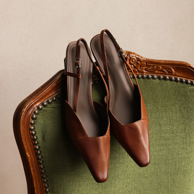 Delphine | Leather Slingback Pumps