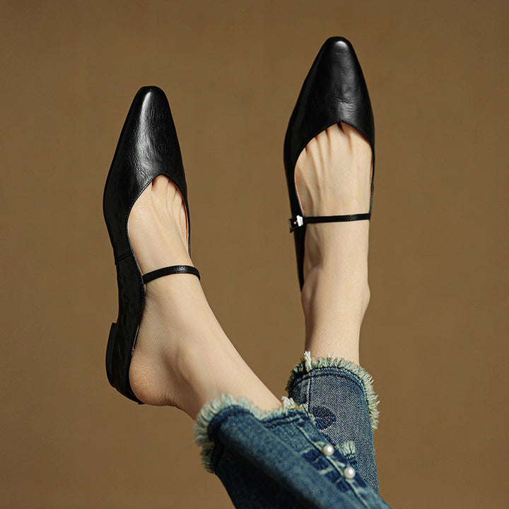 Close-up of flexible sole on Rosalyn leather mules