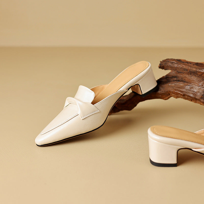 Matilda | Pointed Leather Mules