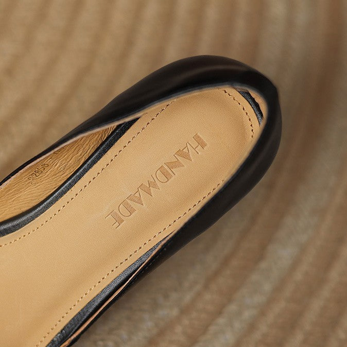 Vivian | Pointed Leather Kitten Heels