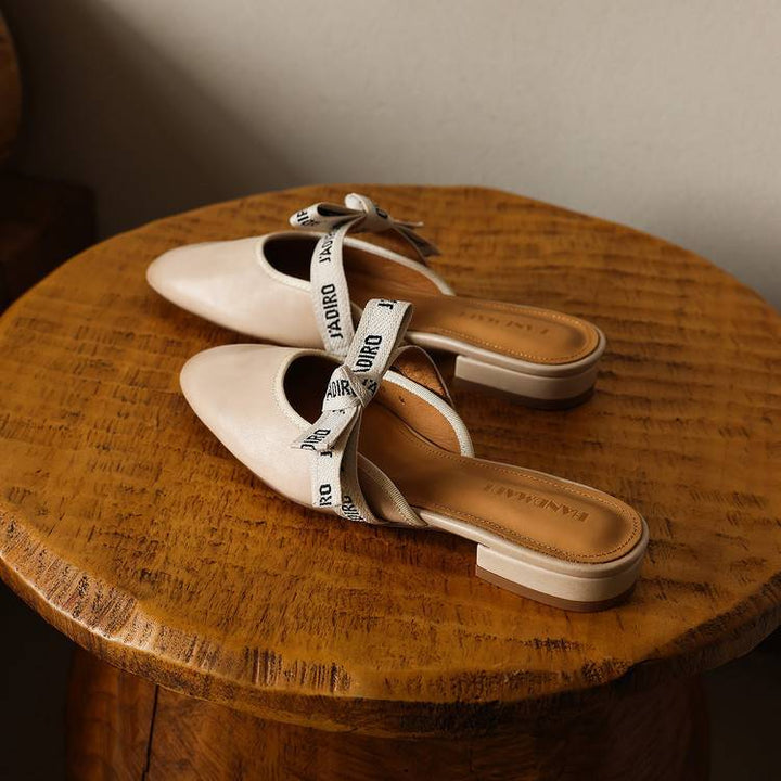 Burgundy Wine Adele mules photographed from above