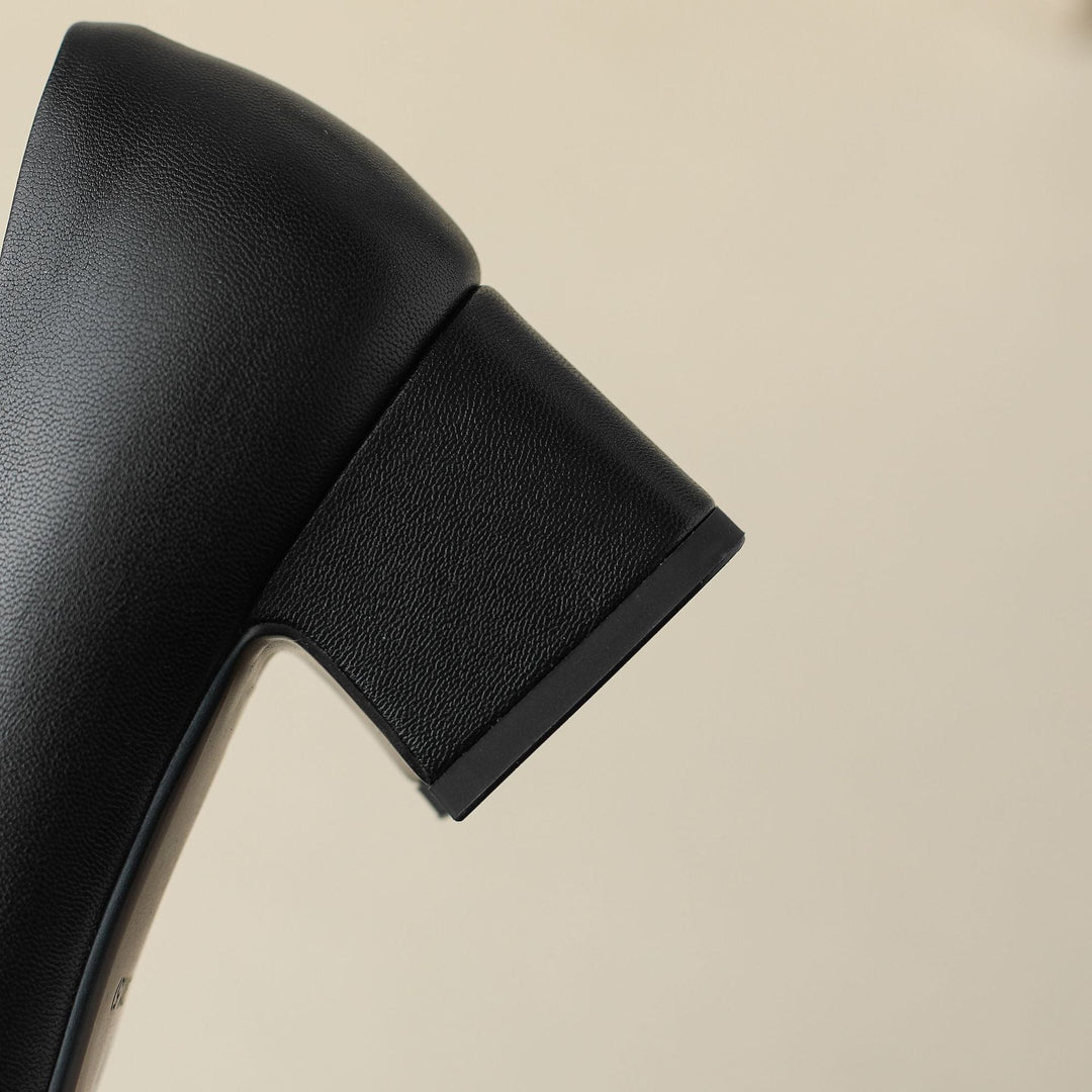 Roberta | Square-Toe Leather Block Pumps