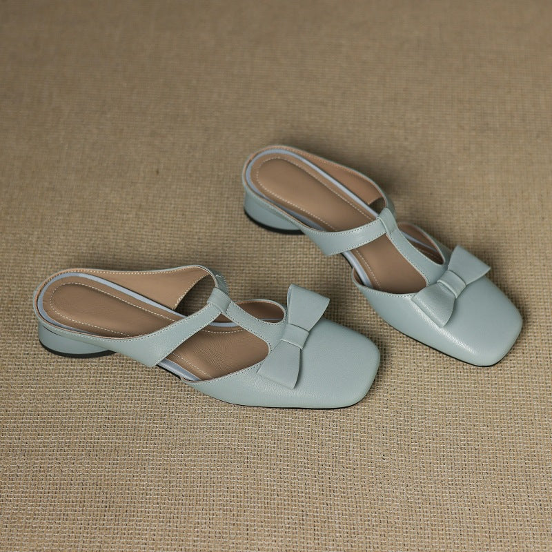 Rose Blush Penelope mules styled for the office