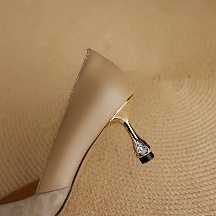 Vanessa | Leopard-Toe Leather Sculpted Heels
