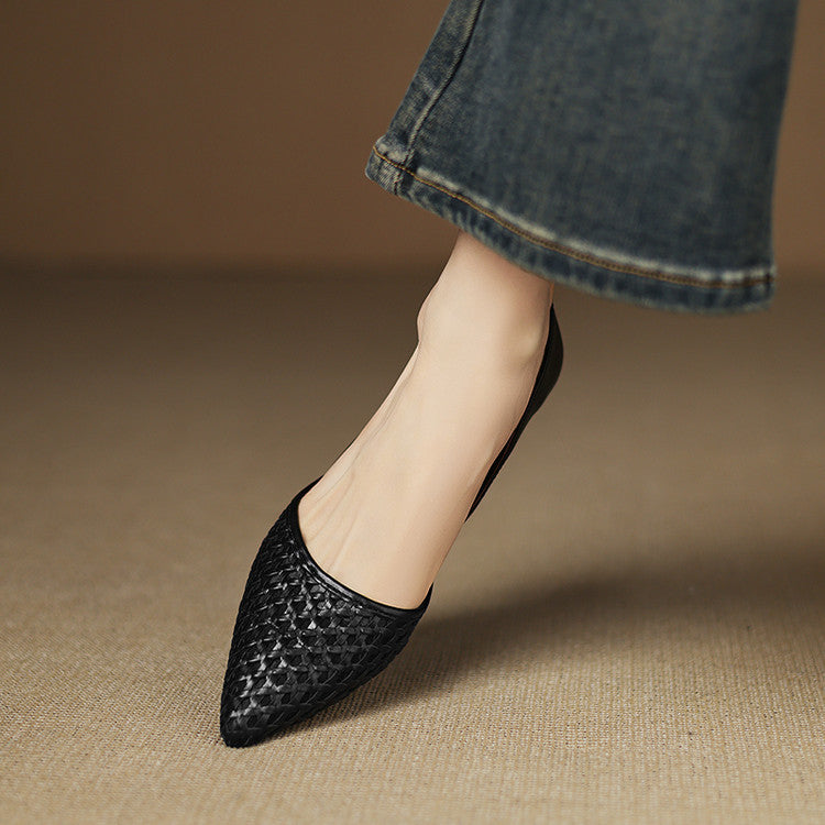 Rosanne heels, front view in Noir Black