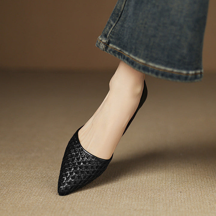 Rosanne heels, front view in Noir Black