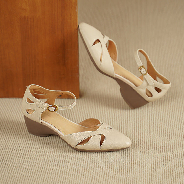 Marianne heels, detail of adjustable ankle strap