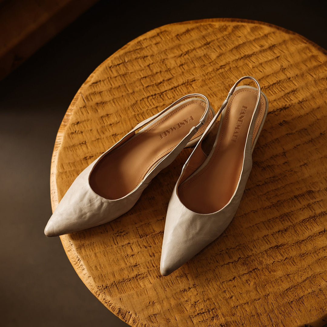 Diana | Sculpted Leather Slingback Heels