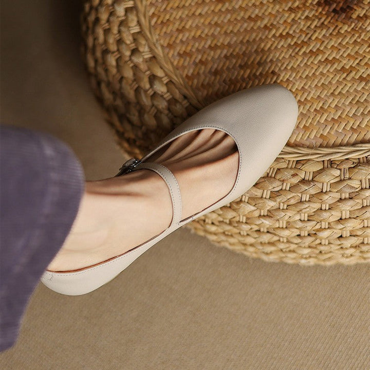 Theodora | Strap Leather Block Heels