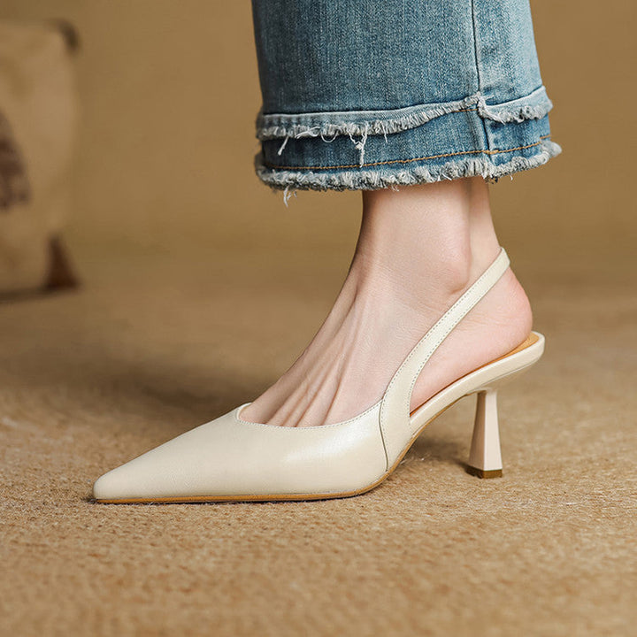 Lucinda pointed leather slingback heels, all three colors