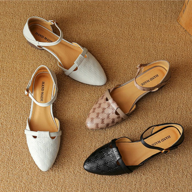 Cynthia | Woven Leather Mary-Janes